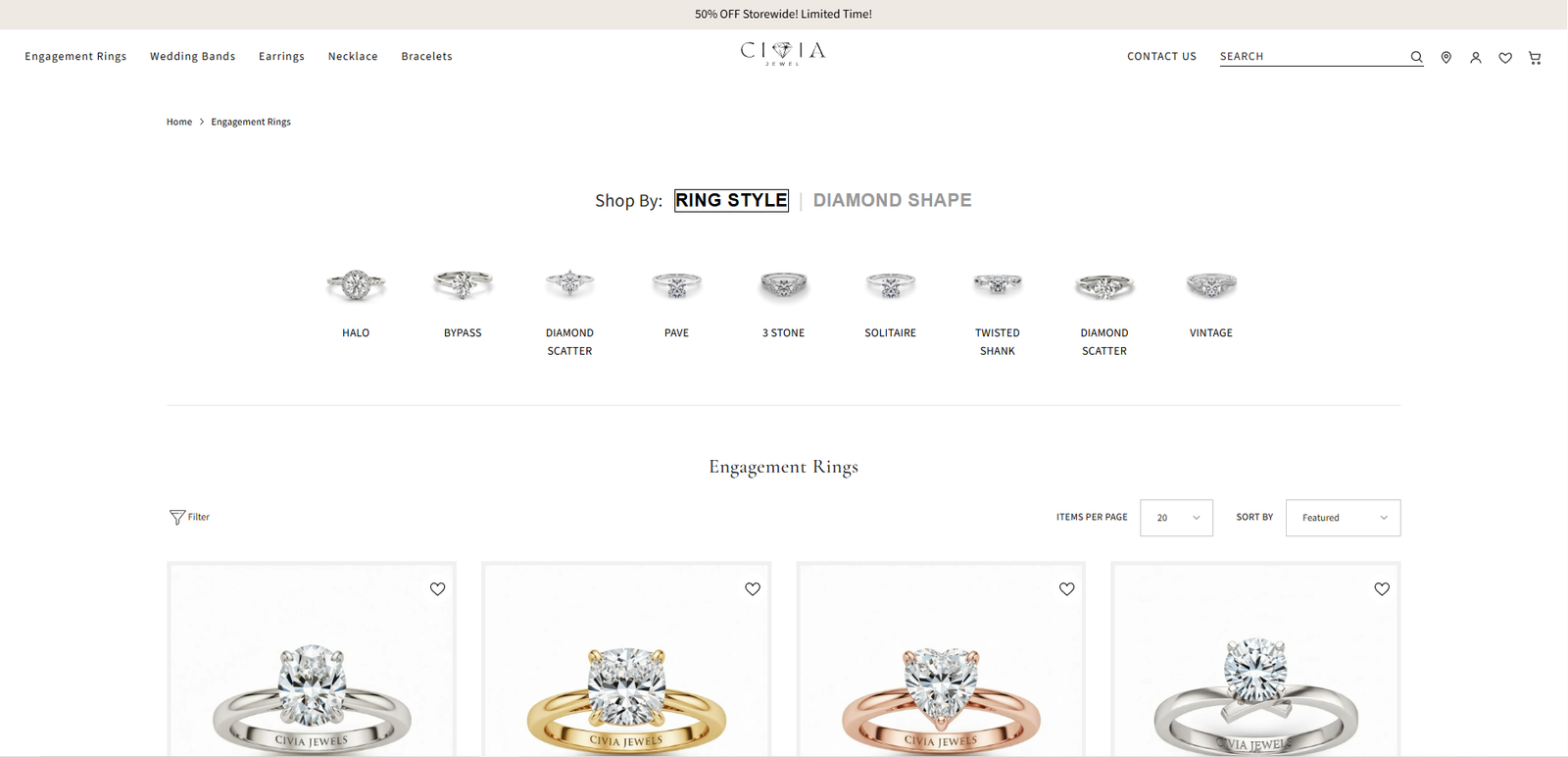 Civia Jewels Desktop View 2