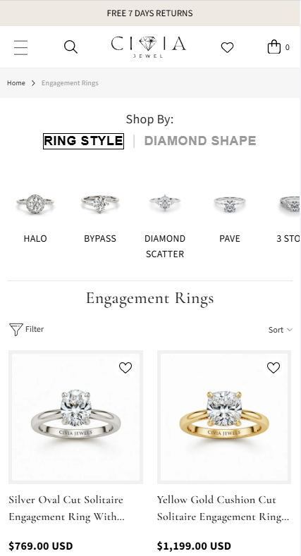 Civia Jewels Mobile View 2