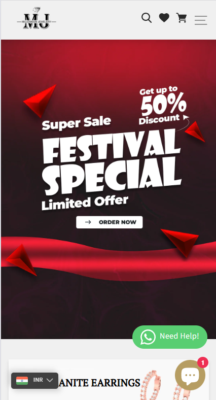 Millennium Jewelery Mobile View
